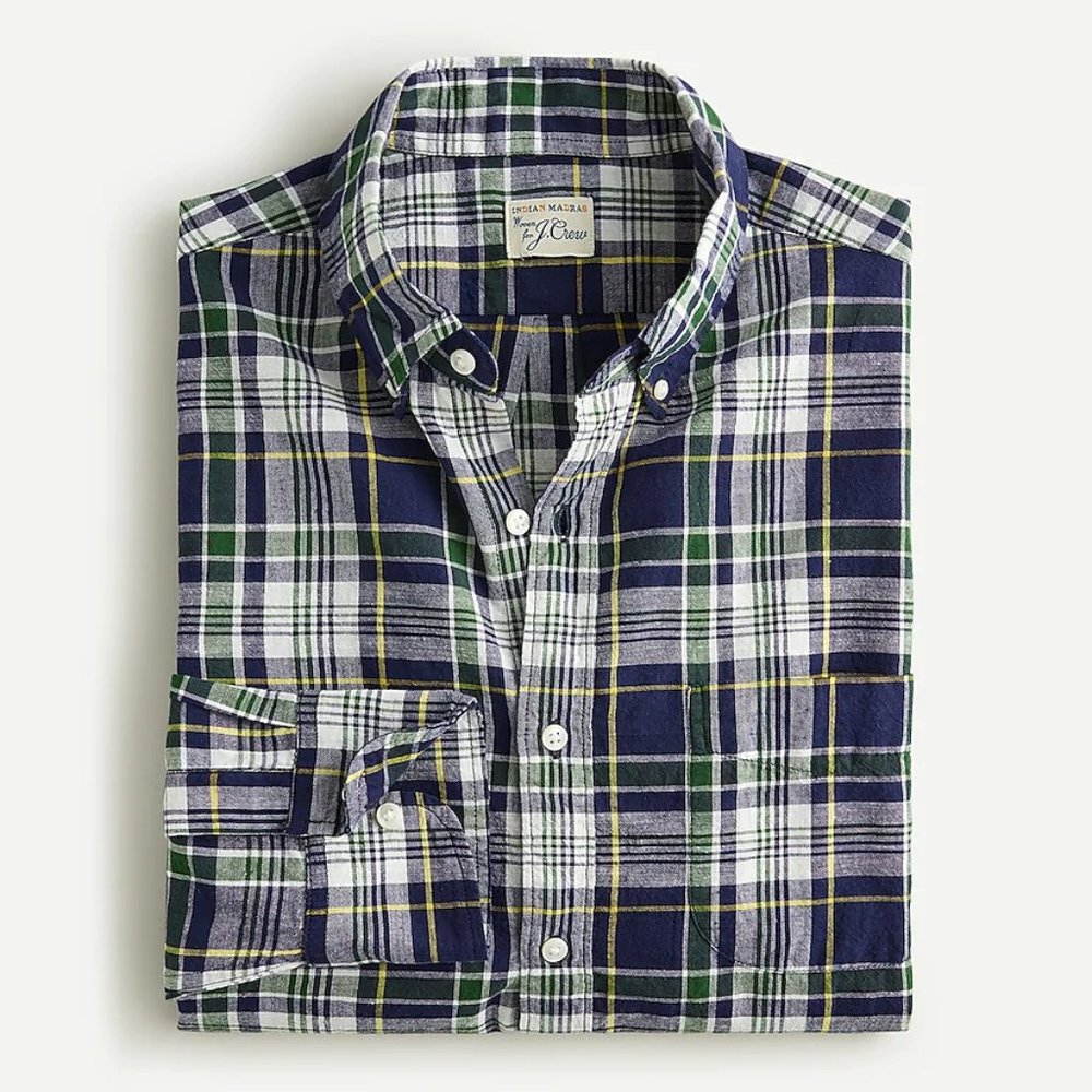 J. Crew Slim Indian madras shirt in plaid